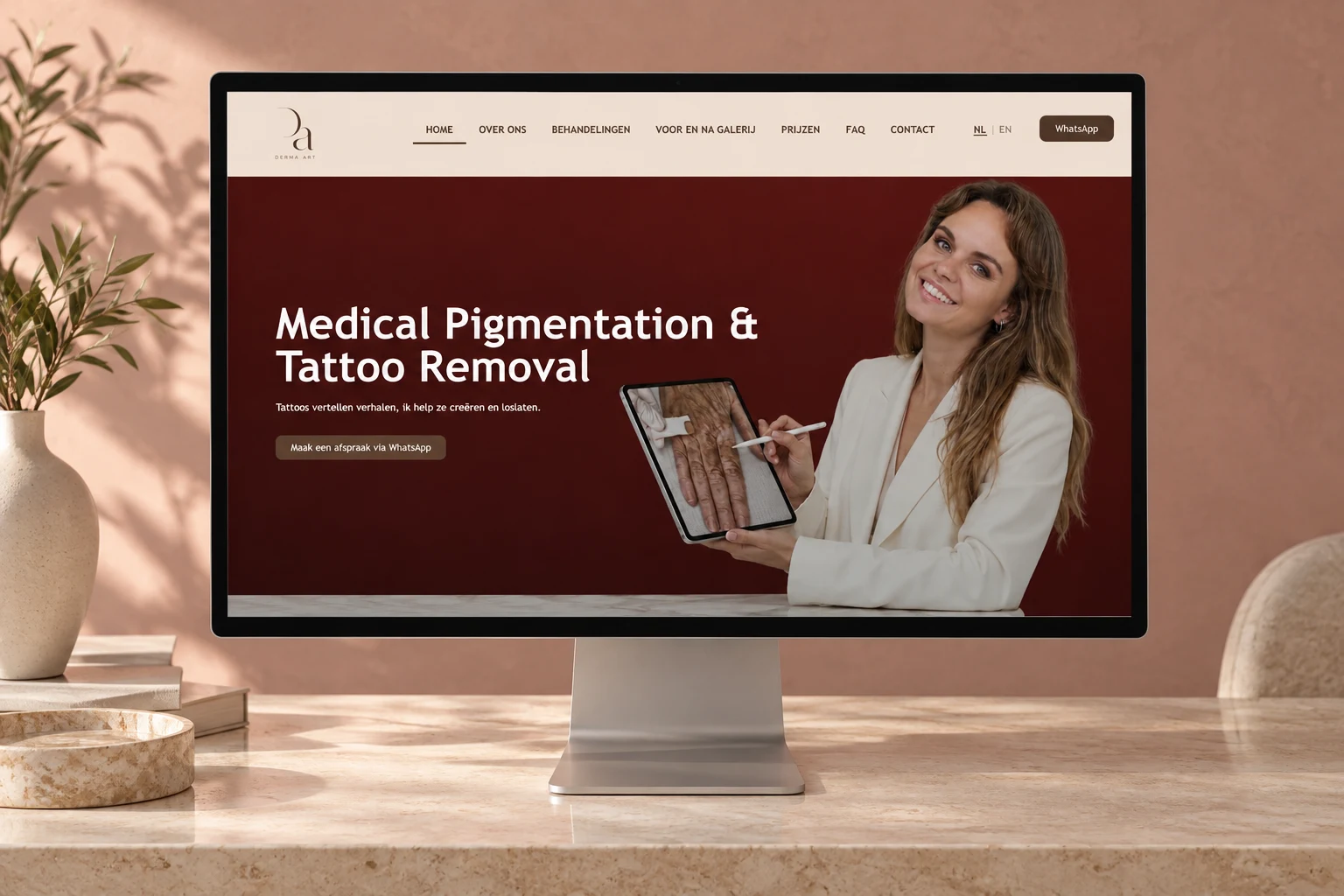 Derma Art: Homepage mockup