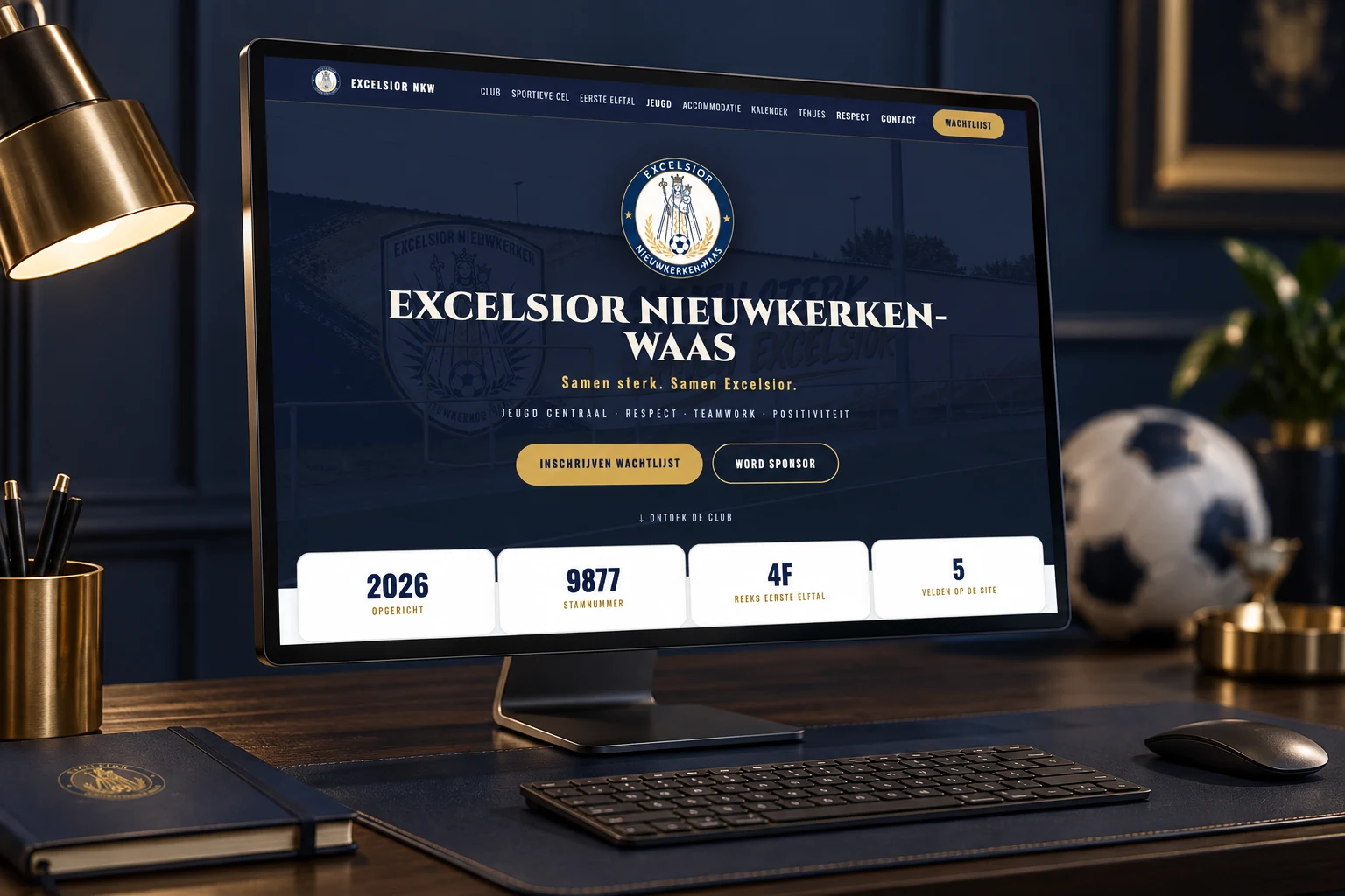 De clubwebsite brengt de nieuwe identiteit online.