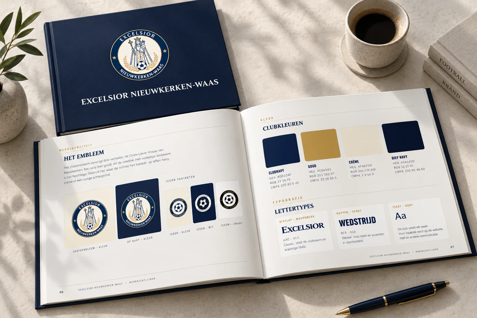 Nieuwe boekmockup op basis van de clubhuisstijl.