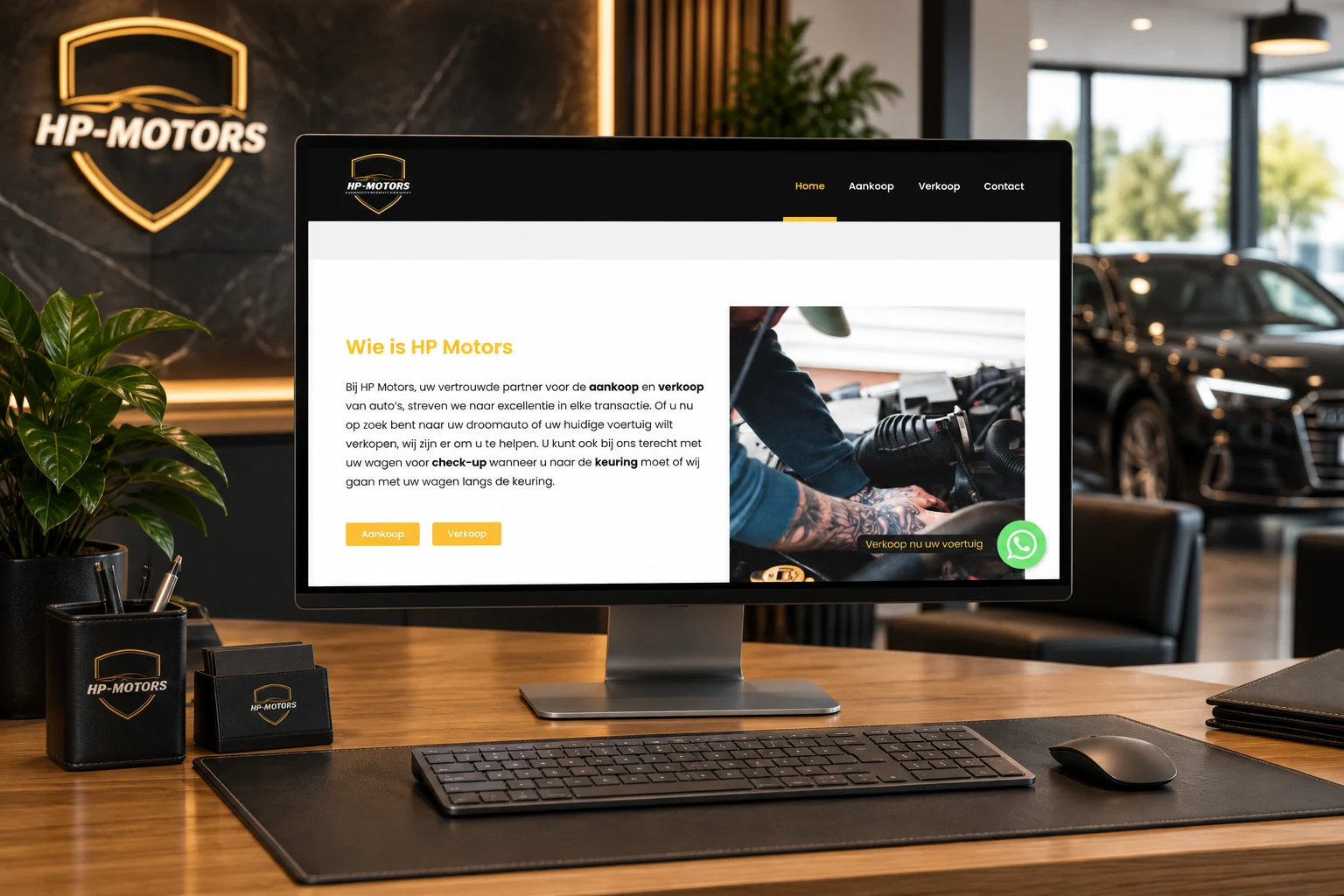 HP Motors: Bedrijfsintroductie op desktop
