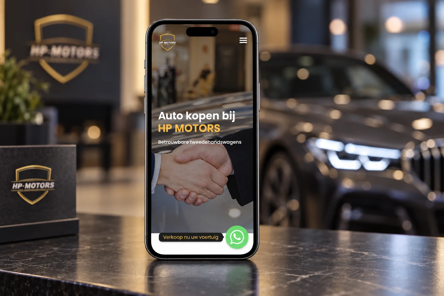 HP Motors: Aankooppagina op mobiel
