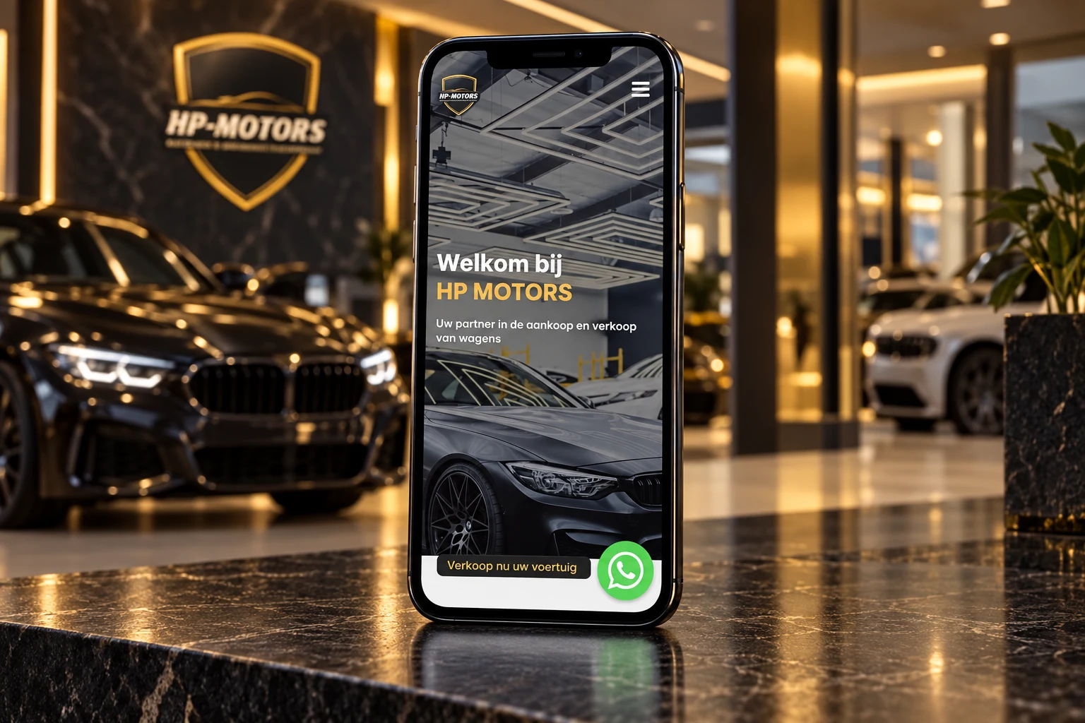 HP Motors: Homepage op mobiel