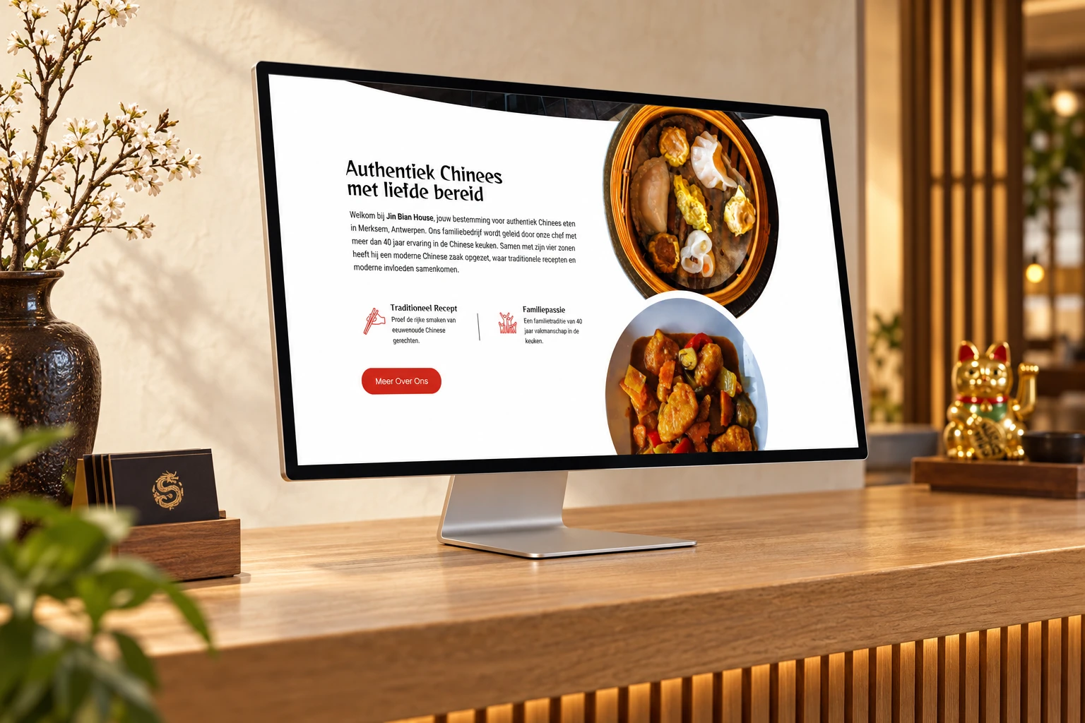 De website op desktop.