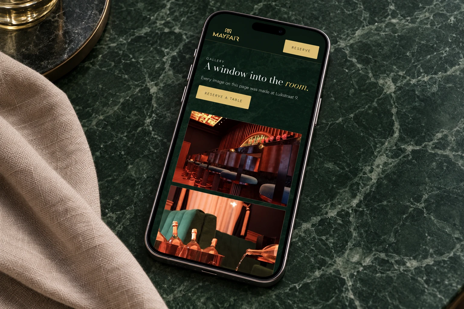 Mayfair: Galerij op mobiel