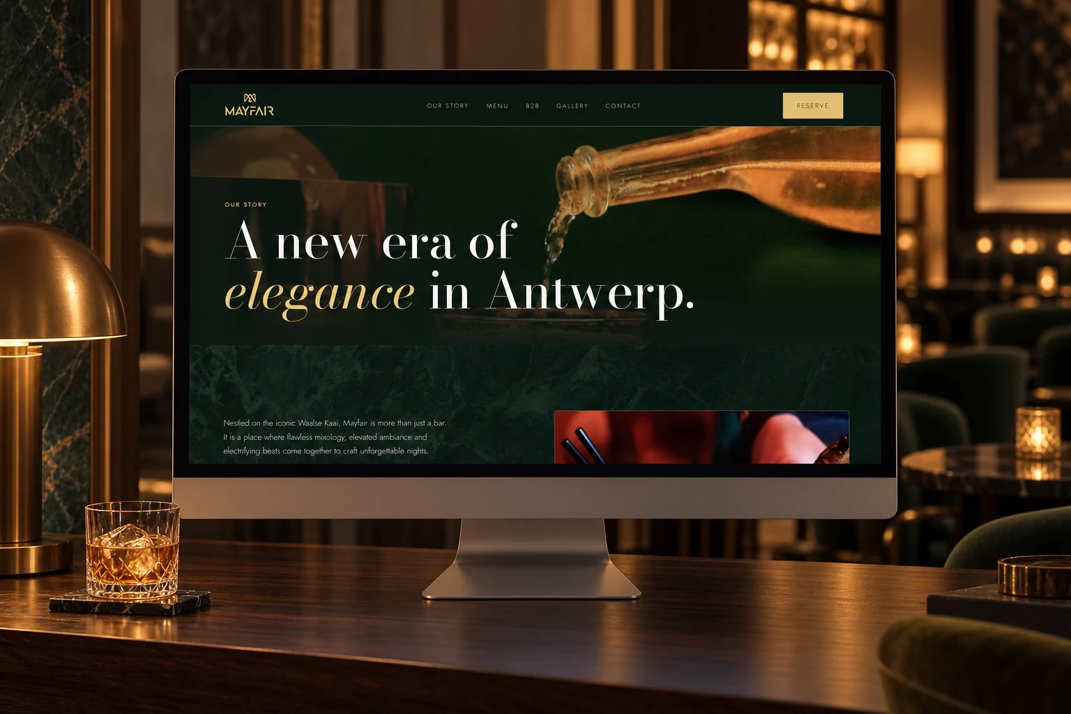 Mayfair: Verhaalpagina op desktop