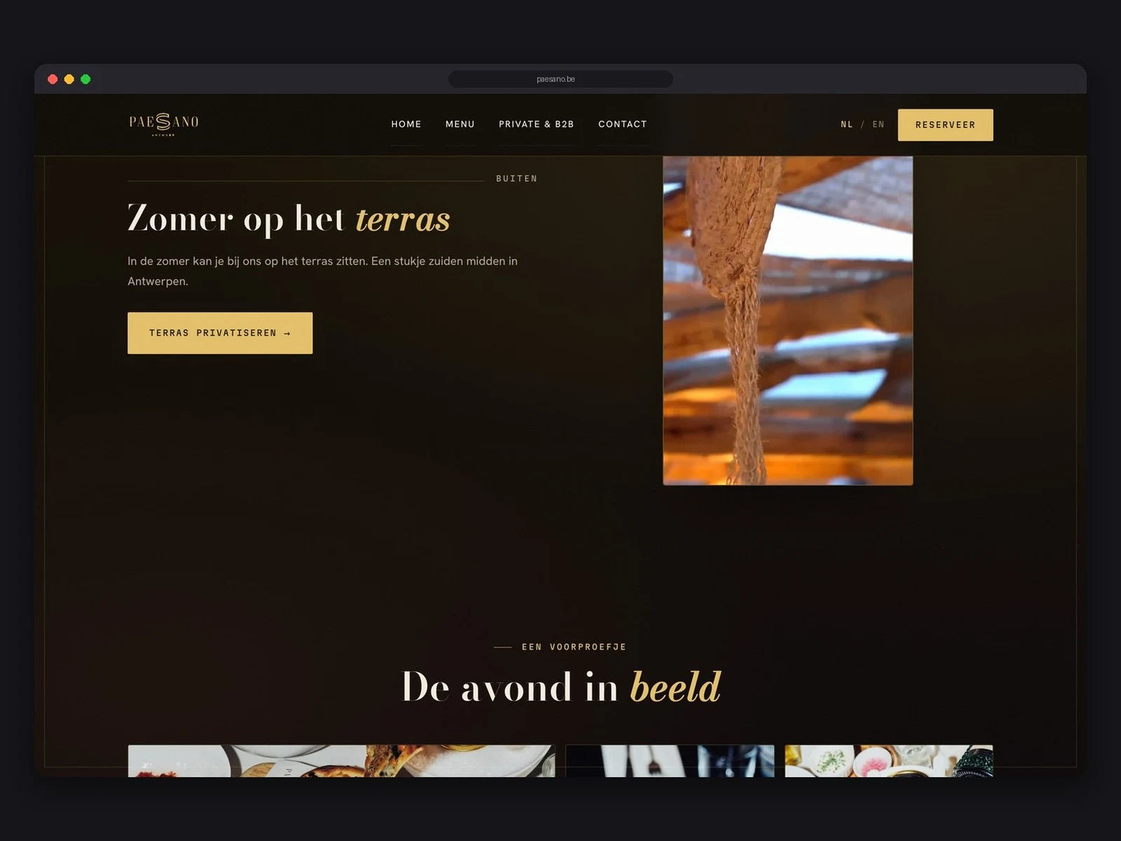 Het terras als onderdeel van het aanbod.