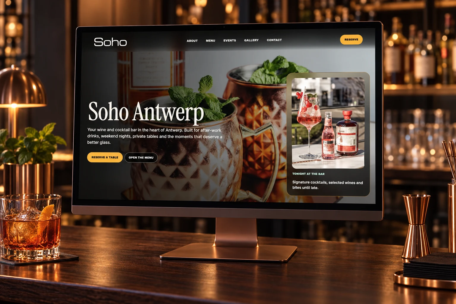 Soho Antwerp website mockup