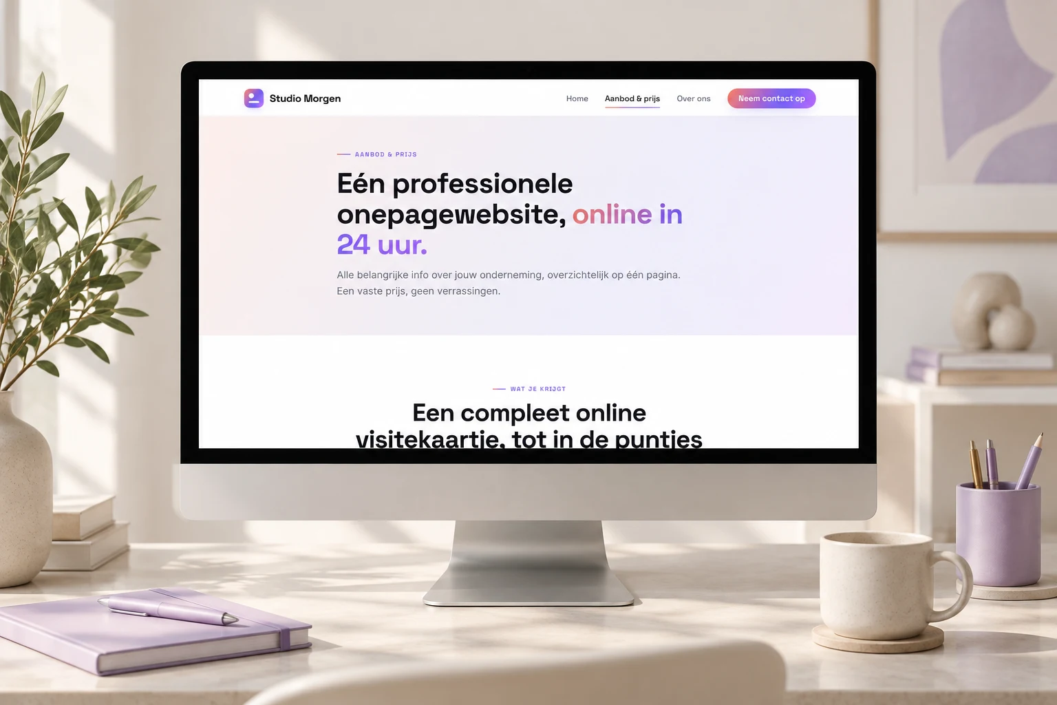 Aanbodpagina op desktop