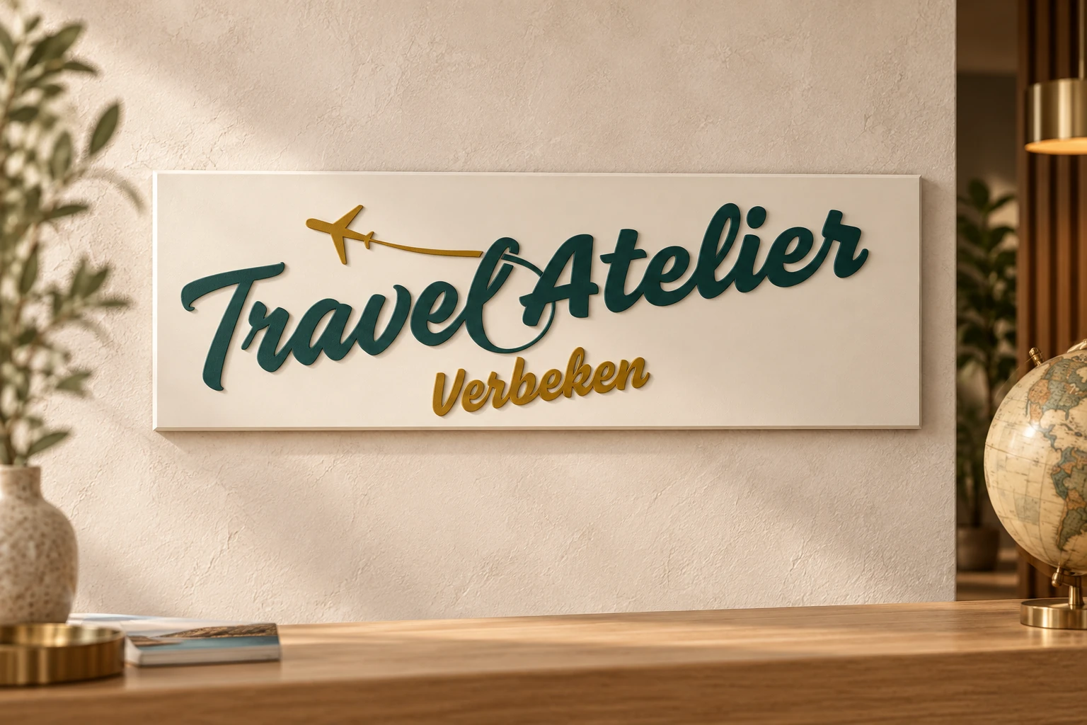 Horizontale logoversie in een nieuwe wandbordmockup.