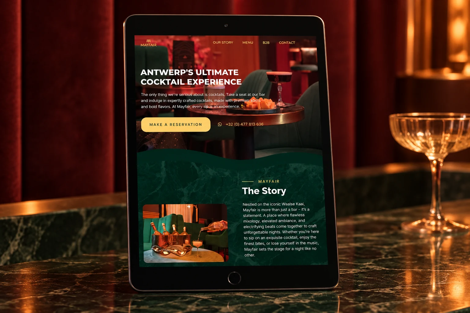 Mayfair website mockup