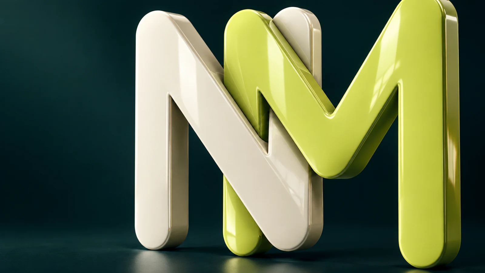 AI-materiaalstudie van het Noble Matter-monogram in keramiek en citrien