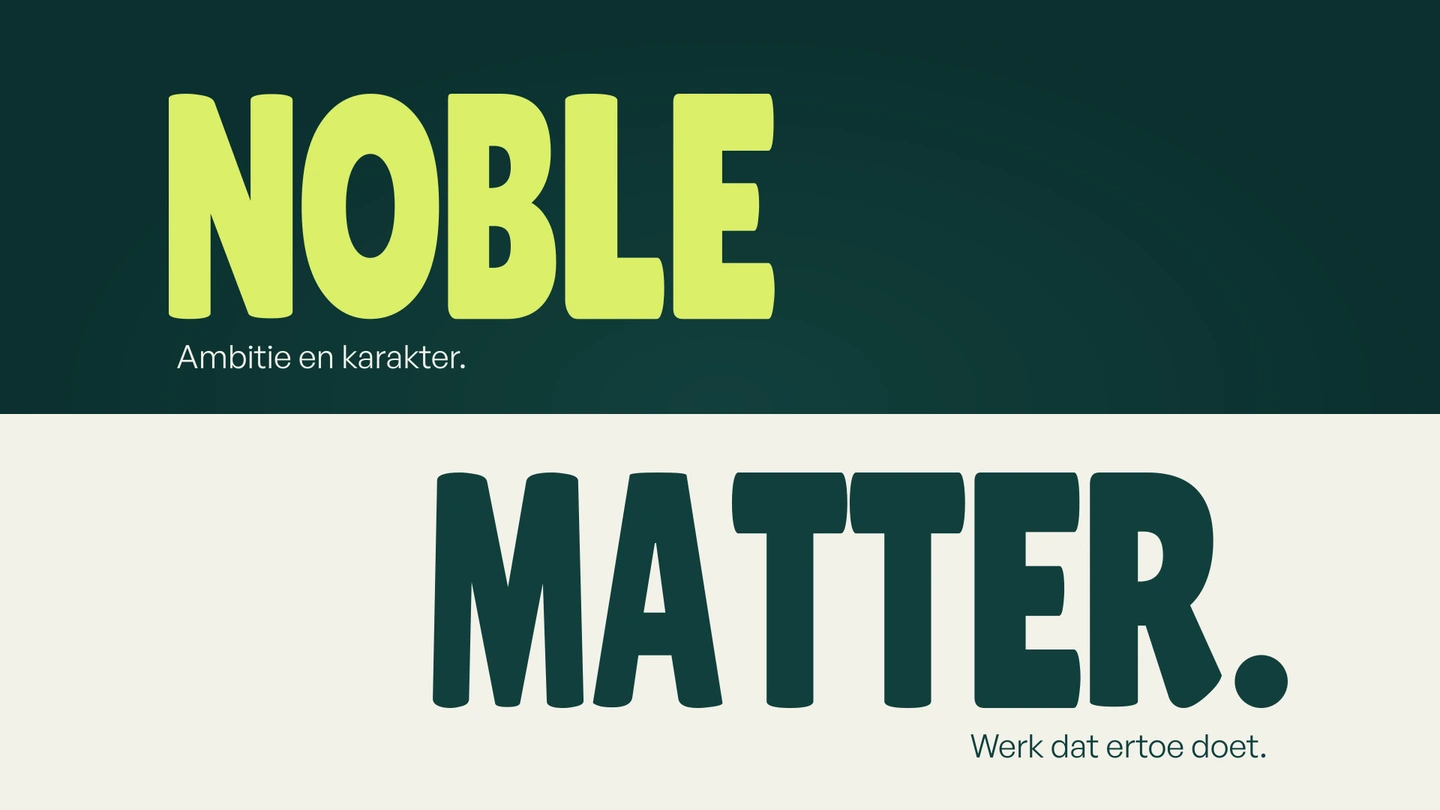 De merkfilm van Noble Matter: de naam, branding, websites, marketing en de logo-onthulling